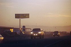 Glamis, California at dusk, November 2000