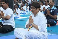 The Lt. Governor of Puducherry, Ms. Kiran Bedi performing Yoga along with other participants, on the occasion of the 2nd International Day of Yoga – 2016, at Beach Road, Puducherry on June 21, 2016