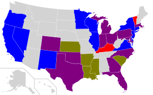 U.S. states where African Americans have served in statewide executive office