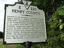 Virginia state historical marker Henry County Virginia