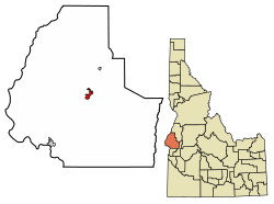 Location of Midvale in Washington County, Idaho.