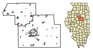 Location of El Paso in Woodford County, Illinois.