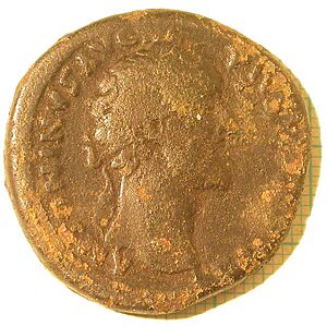 04-491 Sestertius of Antoninus Pius (obv) (FindID 84386)