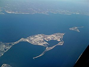 Aerial view of Orient, Long Island, 2009-03-04