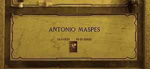 Antonio Maspes grave Milan 2015