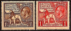 British Empire pair 1924 issue-1p