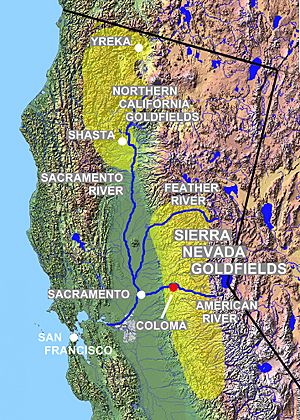 California Gold Rush relief map 2