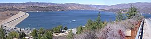 Castaic Dam and its lake, 2007