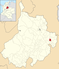 Location of the municipality and town of Málaga, Santander in the Santander  Department of Colombia.