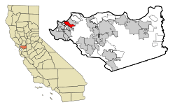 Location of Pinole within California