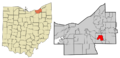 Cuyahoga County Ohio incorporated and unincorporated areas Bedford highlighted