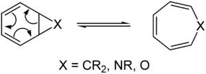Example of a pericyclic reaction the  Cyclohexatriene norcaradiene rearrangement