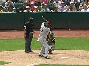 David Ortiz at bat at Red Sox at A's 2010-07-21 3