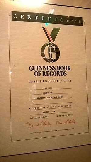 Dove, Hammersmith, Guinness Book of Records Certificate October 2017
