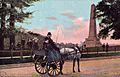 Dublin. Phoenix Park. Outside car (Jaunting car). Postcard, c. 1905