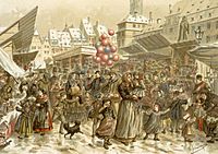 Emile Schweitzer-Foire de Noël sur la place Kléber en 1859