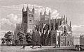 Exeter Cathedral NW view W Deeble after R Browne 1830