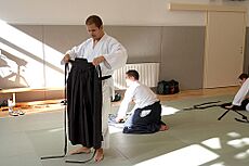 Folding hakama