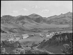 General view of buildings, Rocky Boy Agency, Montana Chippewa, 1936 - NARA - 519168