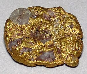 Gold-quartz placer nugget, Lead SD