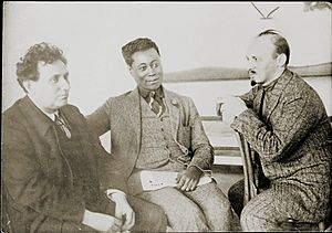 Grigory Zinoviev, Nikolai Bukharin and Claude McKay in 1923