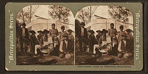 Indian camp on Flambeau reservation, from Robert N. Dennis collection of stereoscopic views