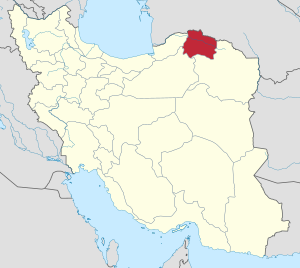 Location of North Khorasan province in Iran