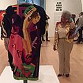 Jae Jarrell examining her work at the Brooklyn Museum