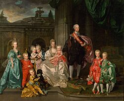 Johann Zoffany - Großherzog Pietro Leopoldo von Toskana mit seiner Familie im Hof des Palazzo Pitti, Florenz