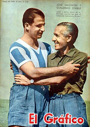 José Salomón y Guillermo Stábile D.T. Selección Argentina - El Gráfico 1390