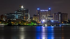 Kolkata skyline at night