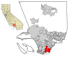 Location within Los Angeles County in the U.S. state of California