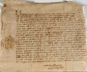 Letter from King Henry VIII to Grand Master l'Isle Adam, 1530