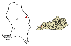 Location of Salem in Livingston County, Kentucky.
