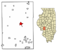 Macoupin County Illinois Incorporated and Unincorporated areas Carlinville Highlighted