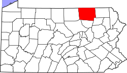 Map of Bradford County, Pennsylvania
