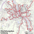 Map of the Salzburg trolleybus