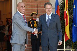 Michel Martelly with Rodriguez Zapatero
