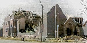 Monticello church damages 1974 Super Outbreak