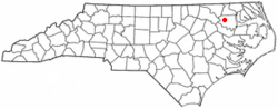 Location of Lewiston Woodville, North Carolina