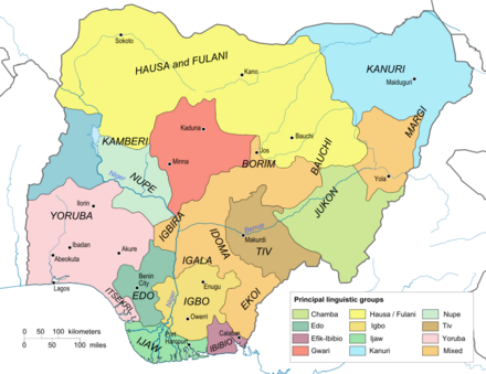 Nigeria linguistical map 1979