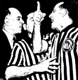 Norm Drucker ejecting Red Auerbach in 1959