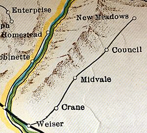Pacific and Idaho Northern Railroad route