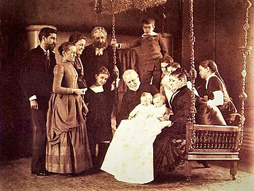 Portrait Louis Comfort Tiffany with his parents and his children 1888