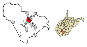 Location of Beckley in Raleigh County, West Virginia