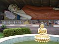Reclining Buddha in a Thai Buddhist temple in Kelantan