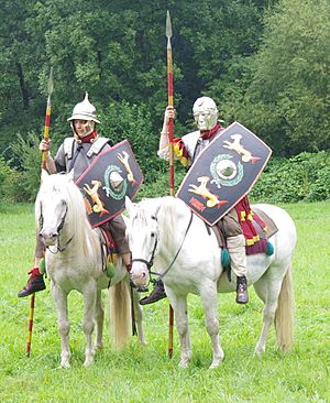 Roman Cavalry Reenactment - Roman Festival at Augusta Raurica - August 2013-069 (cropped)