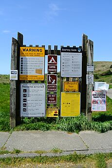 Safety instructions on Lone Ranch Beach