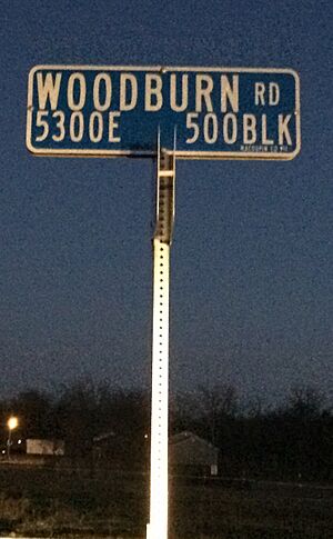 Sign for Woodburn Road