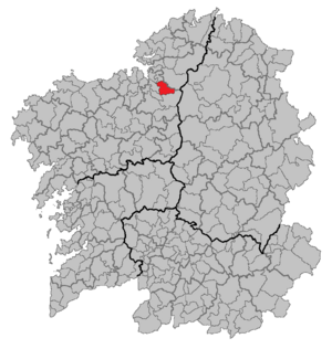 Location of Irixoa within Galicia